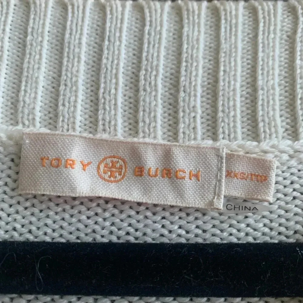 Tory Burch Colorful Striped Merino Wool V Neck Colorful Sweater- XXS - Picture 6 of 8